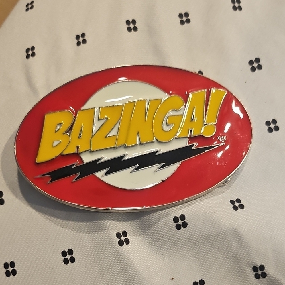 Bazinga Red and Yellow Belt Buckle